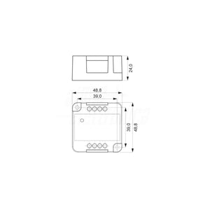 Amplificatore running vista frontale corpo bianco compatto
