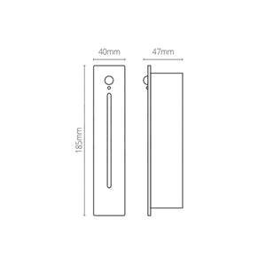 Lame di Luce Led Segnapasso Sensore Pir 3W IP65 Luce Calda Antracite