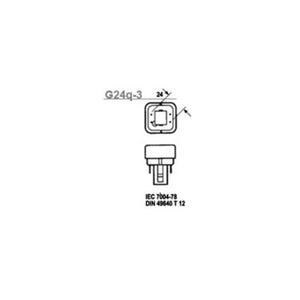 Lampada G24q-3 26W 3000K 4 Pin Fluorescente Compatta