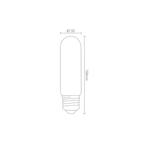 misure Lampada Tubolare a Led E27 6,5W Filamento Luce Calda