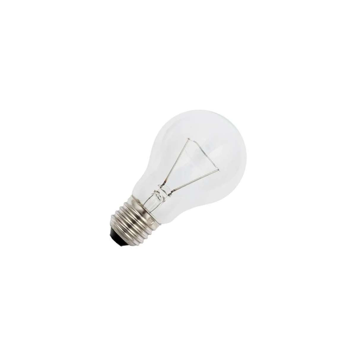 Lampadina incandescenza trasparente 48V 100W attacco E27 filamento rinforzato per officina.