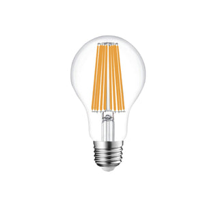 Lampadina led filamento E27 18W A67 in vetro trasparente con 3280 lumen.