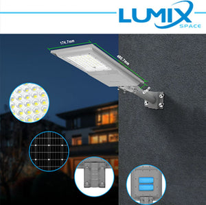 Lampione solare LED con batteria LiFePO4 10Ah per strade e cortili