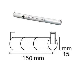 Batteria di ricambio per lampade d'emergenza Beghelli 3,6V 1800mA, tubolare, nicd 3aa