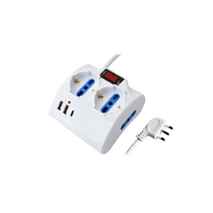 Multipresa da Scrivania con USB Design Spina 10A Cavoo 1.5mt