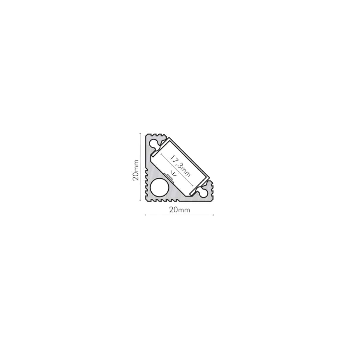 Profilo Angolare Led 2mt Nero Alluminio Cover Smerigliata