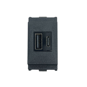 Vimar Idea USB Compatibile 30W 3A USB-A + USB-C Nera