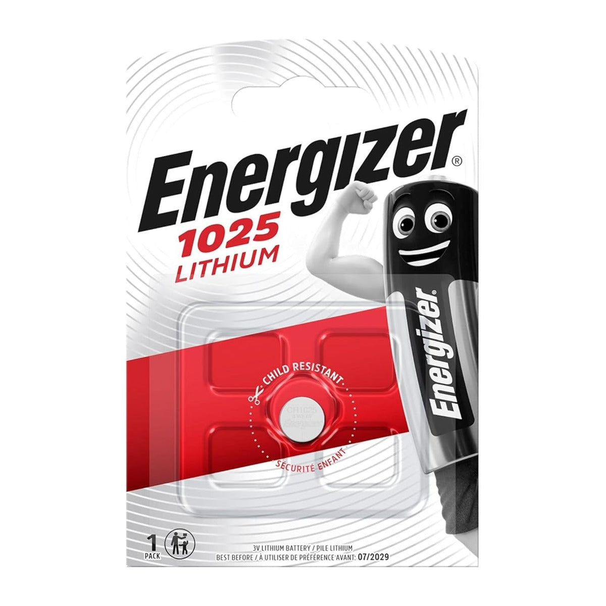 Batteria Piatta Litio CR1025 3V Energizer