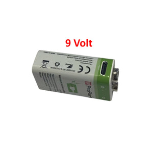 Batterie 9V Ricaricabili USB-C Litio 3700mWh - Confezione da 2