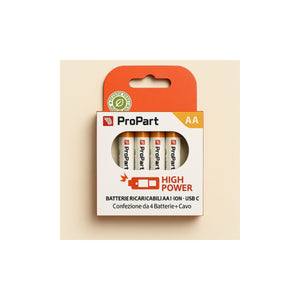 Batterie Stilo AA Ricaricabili USB-C 1.5V 1750mAh - Confezione da 4