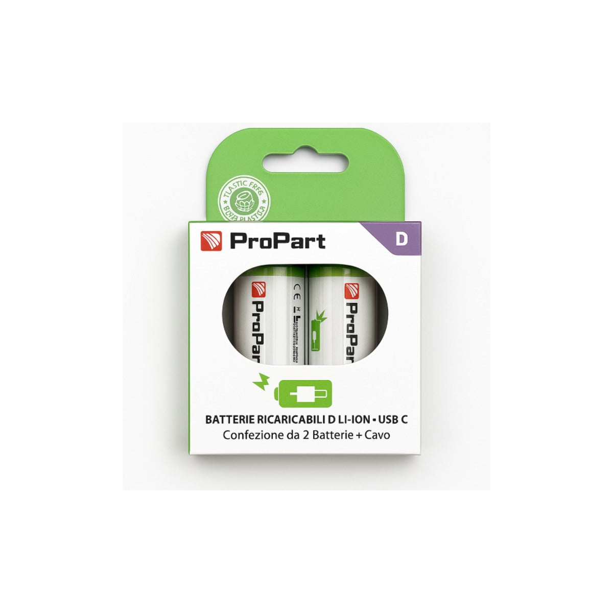 Batterie Torcia D Ricaricabili USB-C 1.5V 4200mAh - Confezione da 2