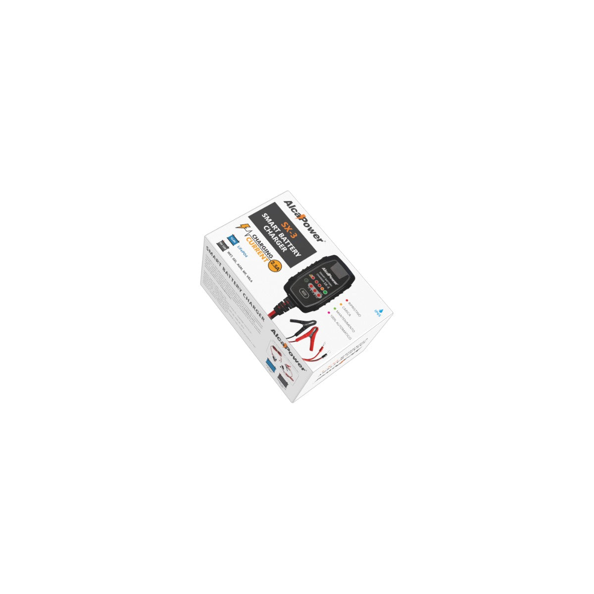 Caricabatteria Mantenitore Moto SX-3 2.5A 6V/12V e Litio LiFePO4 - AlcaPower