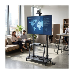 Carrello Porta TV con Ruote 40-100 Pollici VESA 800x600 120 Kg con Ripiani