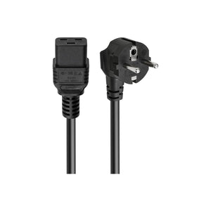 Cavo Alimentazione IEC 320 C19 Spina Schuko 90° 2 m 3×1 mm² Nero per UPS e Rack