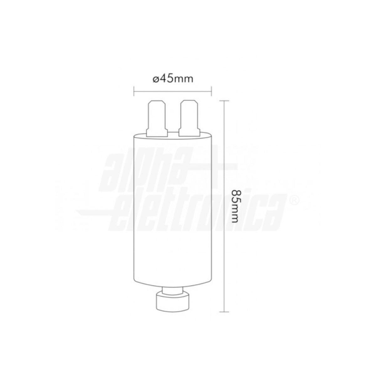 Condensatore 25 µF 450V Faston 6,3 mm Polipropilene per motori