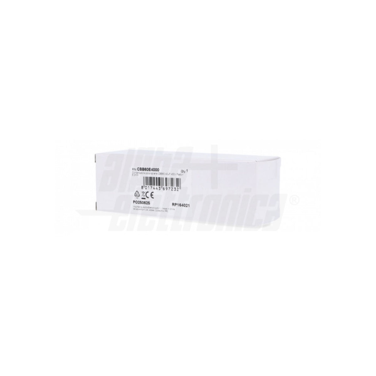 Condensatore 40 µF 450V Faston 6,3 mm Polipropilene per motori