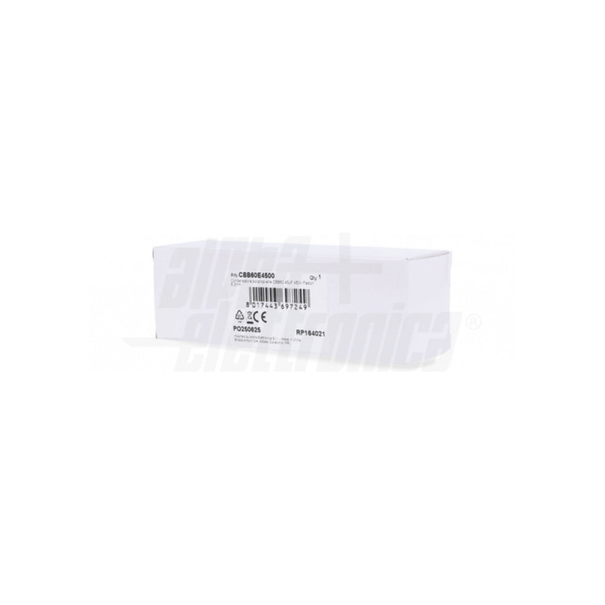 Condensatore 45 µF 450V Faston 6,3 mm Polipropilene per motori