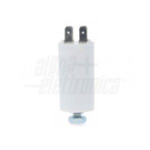 Condensatore CBB60 bianco 1,5 µF 450V con terminali faston 6,3 mm e vite M8 — Alpha Elettronica