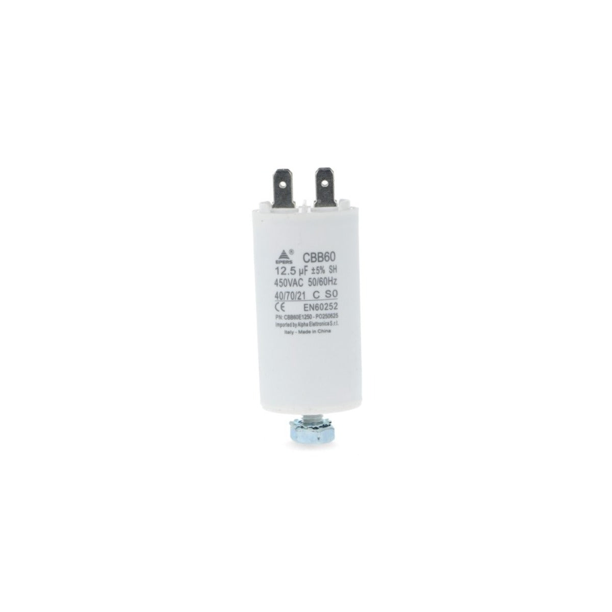 Condensatore Rifasamento 12,5 µF 450V Faston 6,3 mm Polipropilene per motori