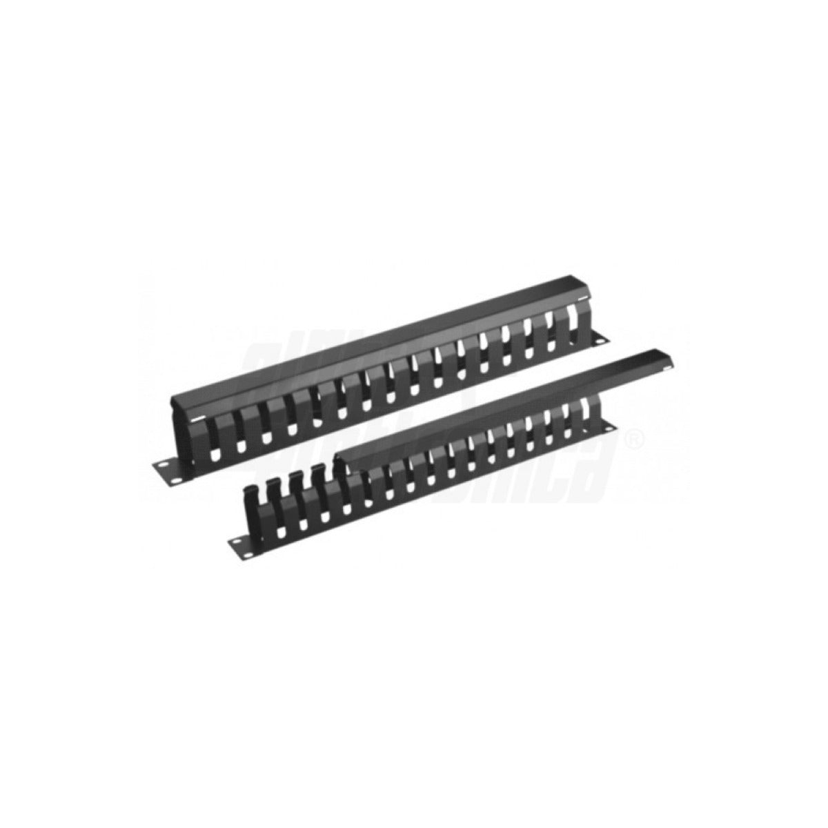 Pannello Gestione Cavi Rack 19" 1U con Coperchio Nero