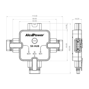 Switching Hub SX-HUB 3 Uscite per Caricabatterie Serie SX - AlcaPower