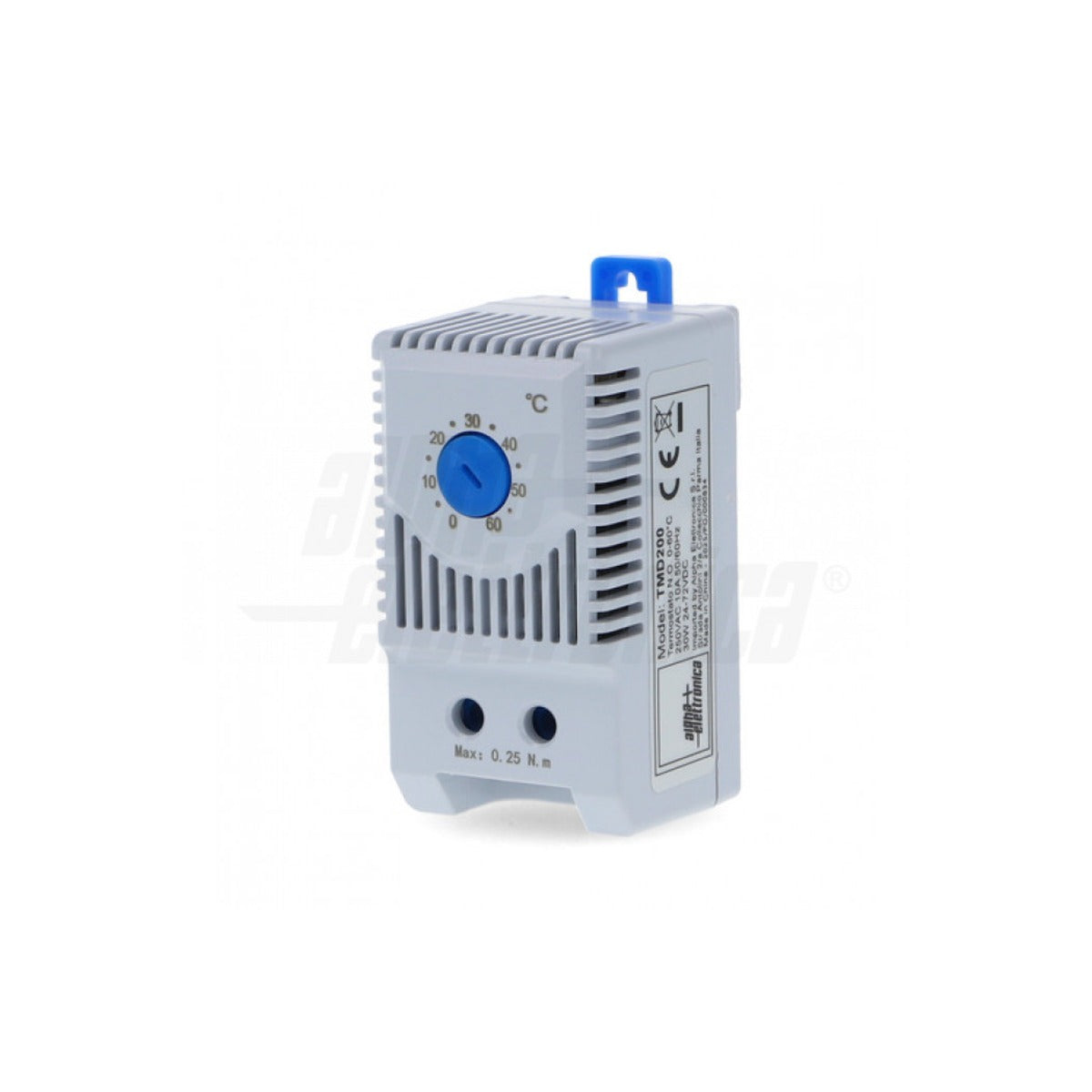 Termostato Barra DIN TMD200 N.O. 0-60 °C 10A 250V per Ventole