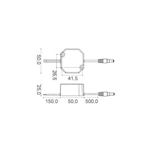 Alimentatore 12V 1A IP67 12W Stabilizzato Impermeabile per Videosorveglianza Cablato