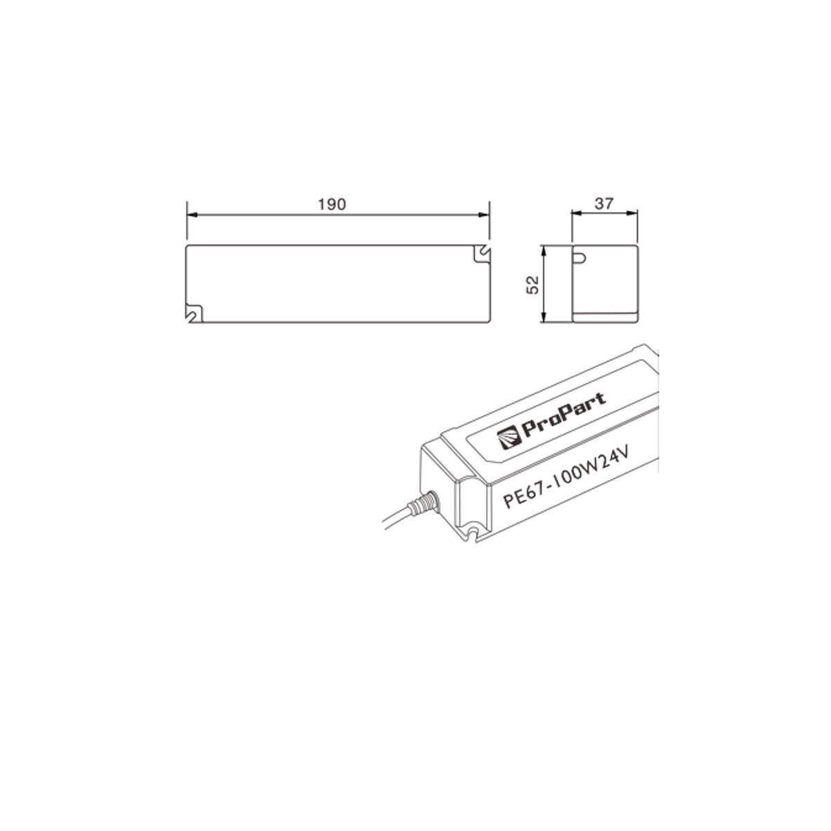 Alimentatore Switching 24V 100W 4.16A IP67 Stagno Videosorveglianza, Led