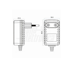 Alimentatore per Telecamera Videosorveglianza 12V 2A 24W Connettore 5.5 x 2.5mm