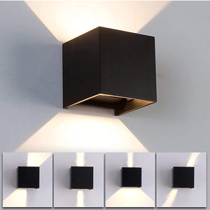 Applique Up Down da parete Led 10W con fasci regolabili IP65 esterno/interno luce calda, corpo grigio