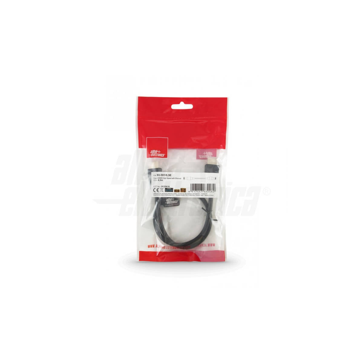 Cavo HDMI 2.0 4K Standard 10mt Standard with Ethernet, Nero