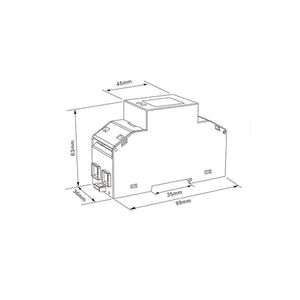Contatore Digitale di Energia Monofase 100A 230V 2 Moduli
