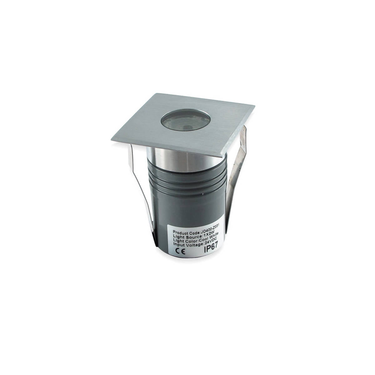 Faretto da Terra per Esterno Giardino Led Acciaio 2,5W Luce Calda 24V IP67 Quadrato