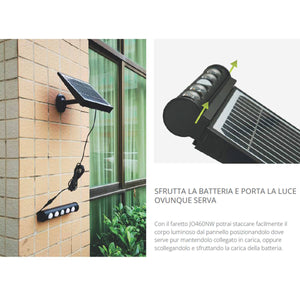 Faro led solare 8W con pannello monocristallino integrato