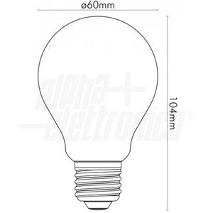 Lampada a filamento led goccia E27 6W trasparente tutto vetro 806 lumen luce calda 2700K