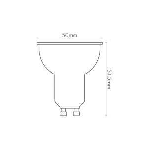 Lampadina GU10 Led 6.5W Fascio Largo 105° 500 Lumen Calda 2700K