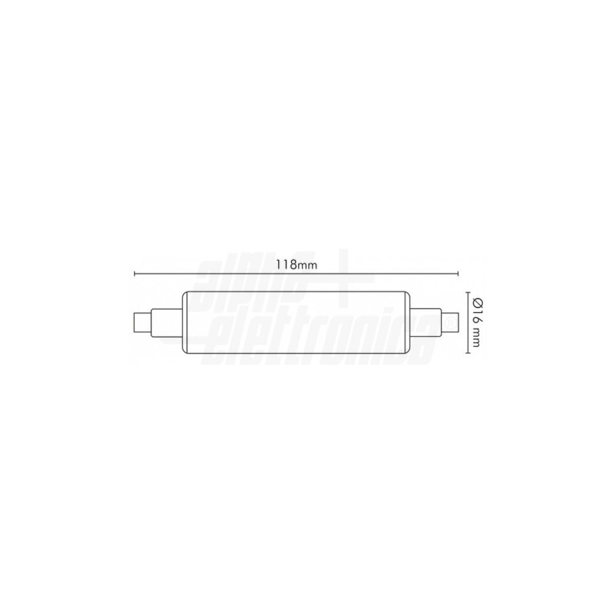 Lampadina Led r7s 118mm 8W 1170 lumen Luce Calda 3000K