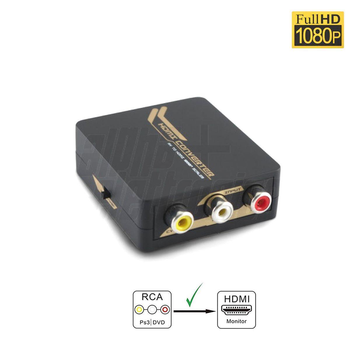 Convertitore RCA HDMI con Scaler 720p 1080p + Audio PAL NTSC