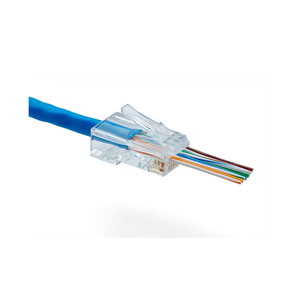 Plug RJ45 Passante CAT.5e Cavi Rigidi e Trefoli UTP AWG24-26 - Kit Sacchetto