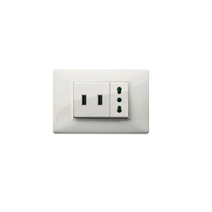 Presa USB Vimar Idea 5V 3A 15W Compatibile Vimar 16368 1 Modulo, Bianco