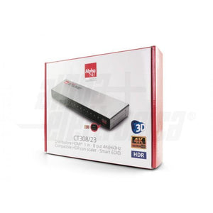 Splitter hdmi 8 uscite compatibile HDR Sky Q 4K 60hz smart edid con scaler
