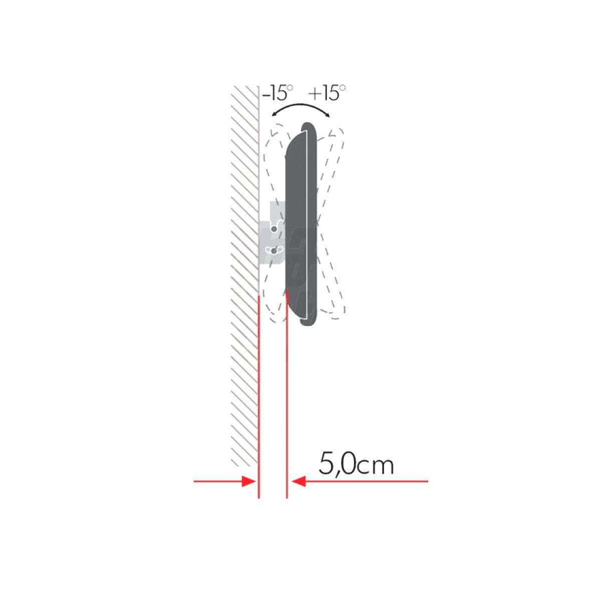 Staffa per televisione slim da muro 23 - 55 pollici inclinabile serie premium acciaio vesa 400 con bolla livello - Oniroview