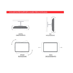 Supporto tv da muro orientabile 13 - 27 pollici 2 snodi acciaio vesa 100 portata 20kg easyclick - Oniroview