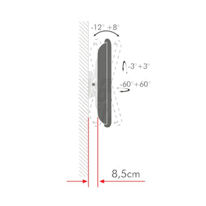 Supporto tv da muro orientabile 13 - 27 pollici acciaio vesa 100 portata 20kg easyclick - Oniroview