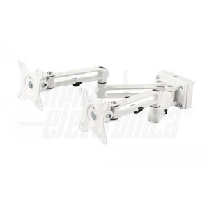 Supporto doppio per due Monitor Orientabili 17- 32 pollici per Sistema SlatWall