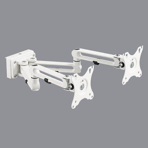 Supporto doppio per due Monitor Orientabili 17- 32 pollici per Sistema SlatWall