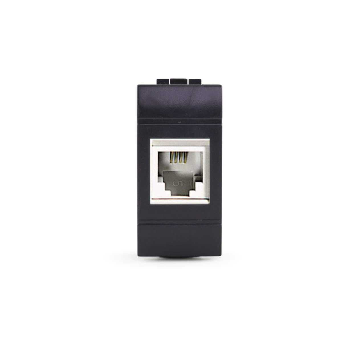 Presa Telefonica Living Light RJ11 Compatibile L4258/11N Connessione a Crimpare senza Attrezzi, Antracite
