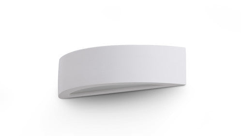 Applique in gesso bianca da parete 300x75mm con diffusore in vetro opaco e attacco E14