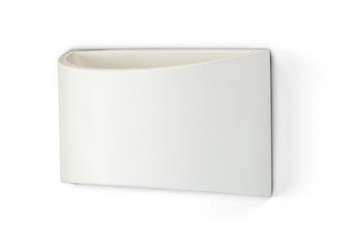 Applique da parete in gesso bianca 200x120mm con attacco G9 incluso, verniciabile