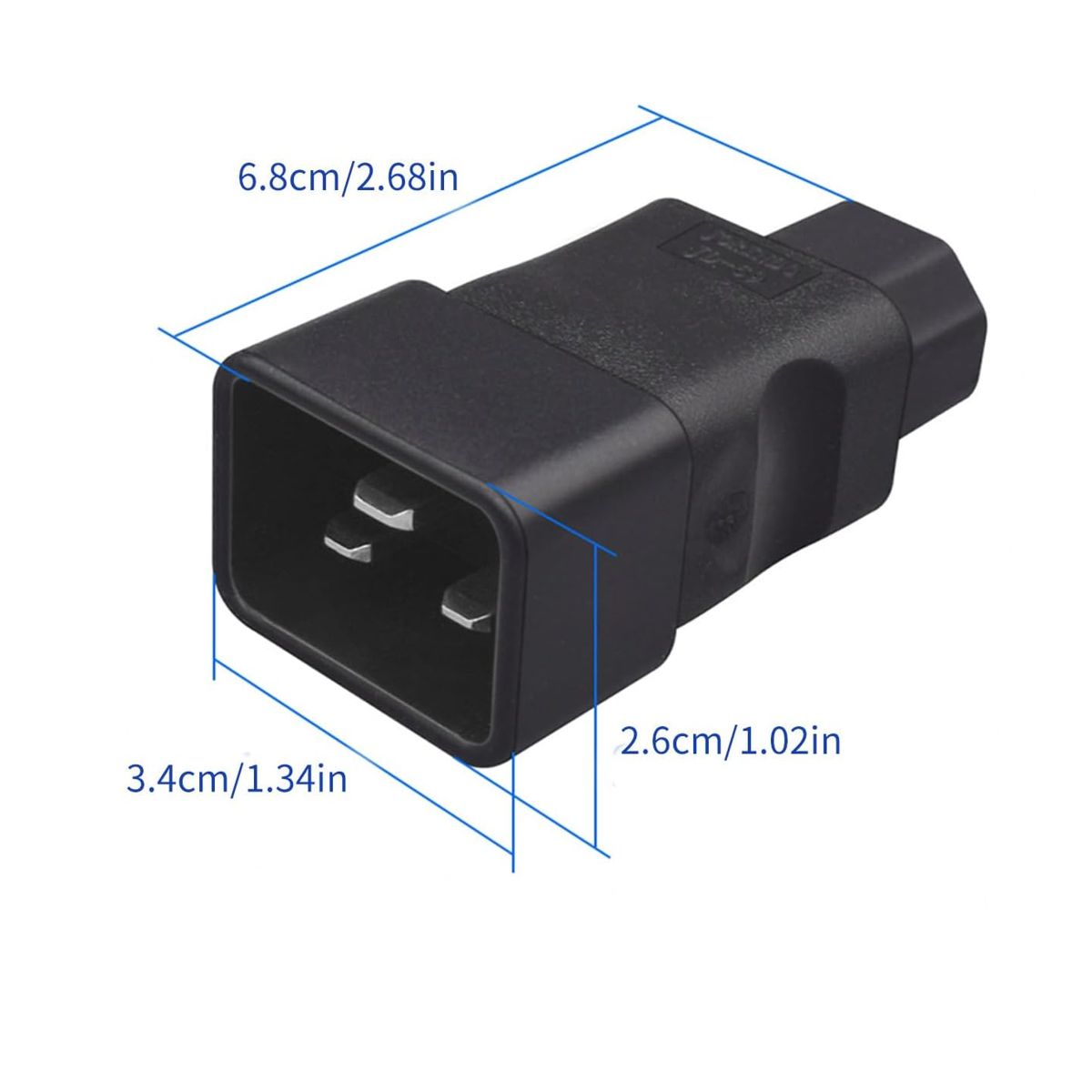 Adattatore Tripolare Alimentazione  IEC320 C13 Femmina C20 Maschio